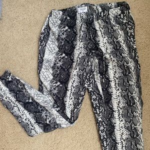 Snake print Linen joggers
